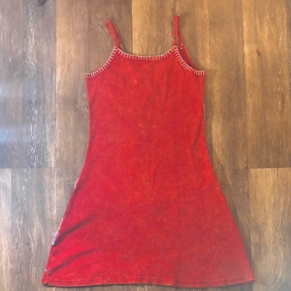 Red Floral Mini Dress - Picture 2 of 7